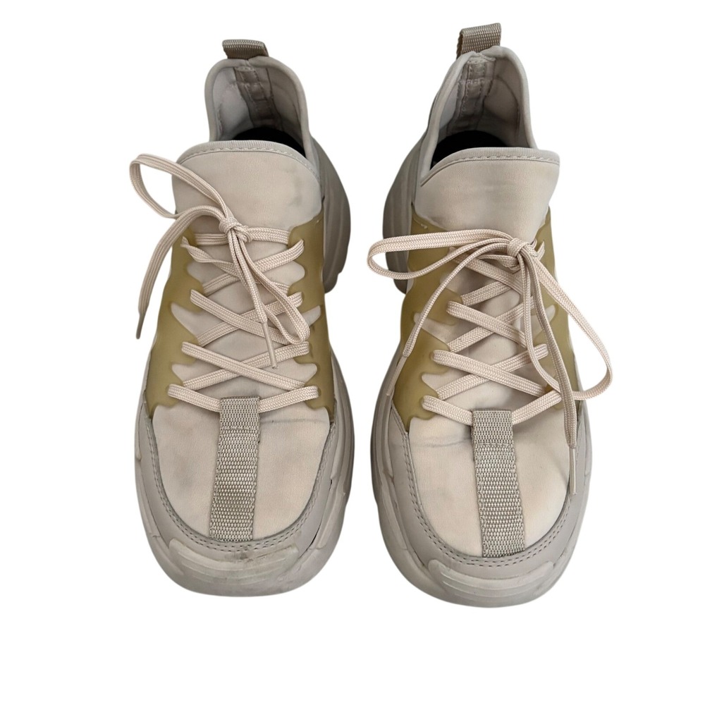 Zara Beige Chunky Platform Sneakers Lace Up Streetwear Shoes 3417/710/107 EU 40